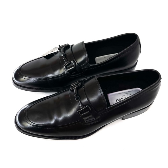 KENNETH COLE NEW YORK — BLACK, BROCK LEATHER SLIP-ON LOAFER, SIZE MENS US 8.5M - Picture 9 of 16